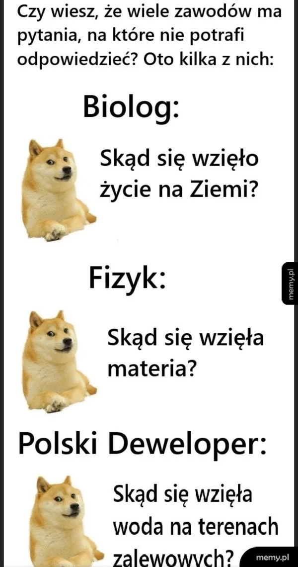 Trzy pytania dotyczące pochodzenia życia, materii i terenów zalewowych.