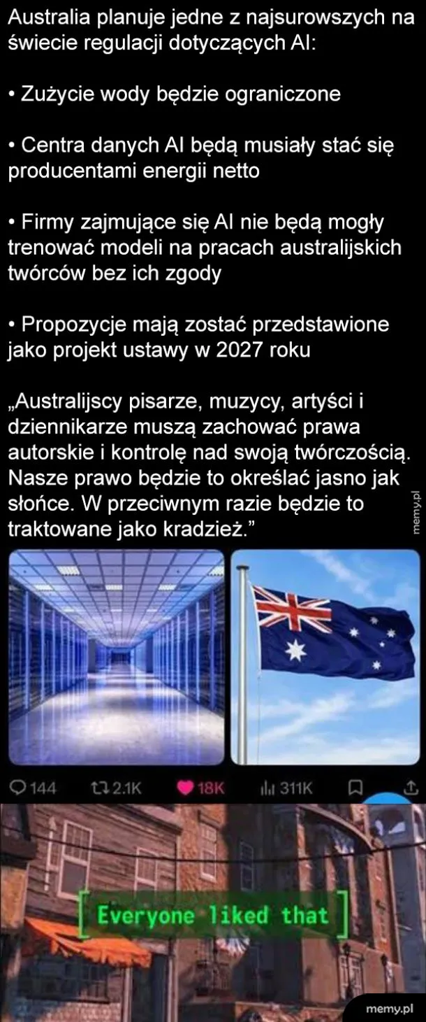 Tekst na tle z grafiką przedstawiającą miasto nocą.