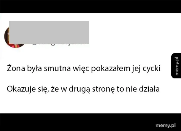 Mem z czarnym tekstem na białym tle dotyczący żony i męża.