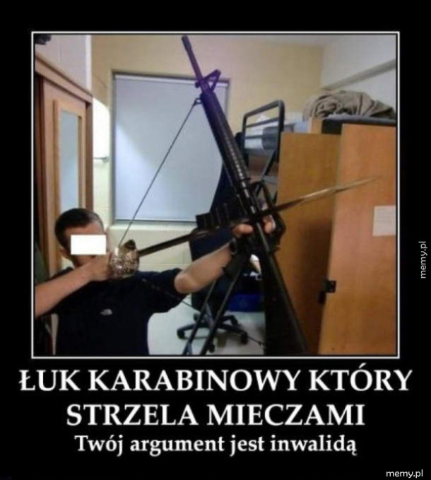 Łuk karabinowy który strzela mieczami