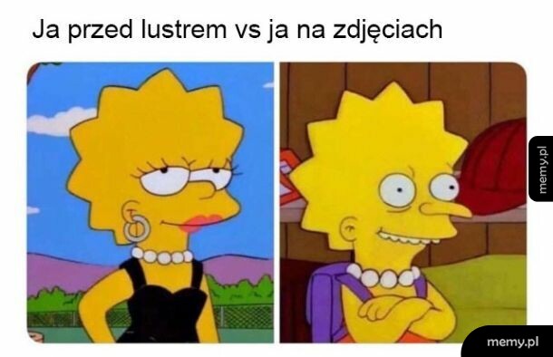 Przed lustrem vs na zdjęciu