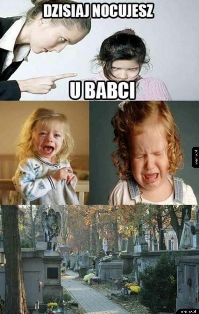 Mąka grozi dziecku nocowaniem u babci, co wywołuje dramatyczną reakcję i wizję cmentarza.