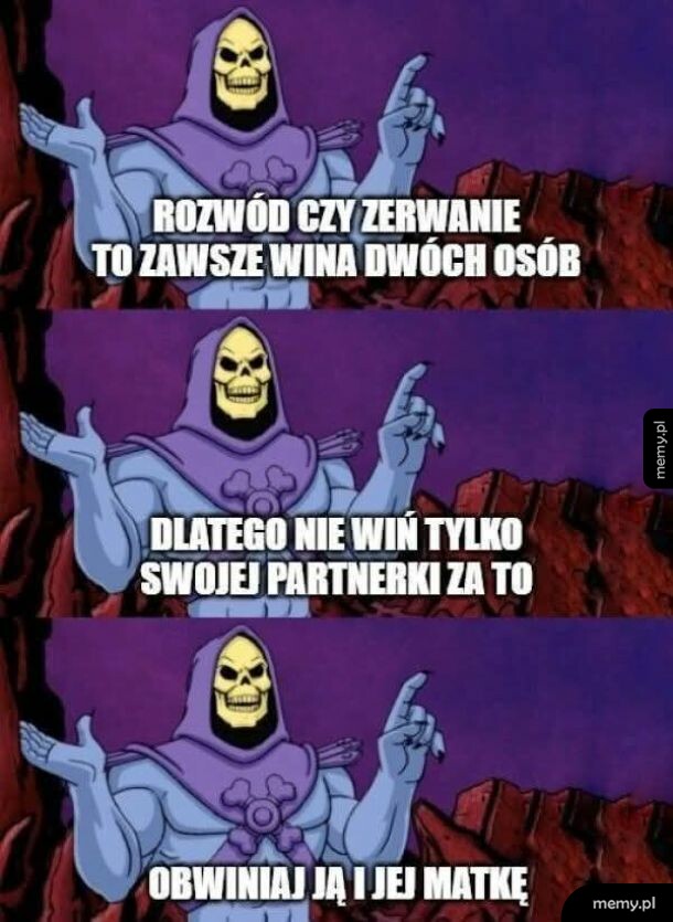 Skeletor z serialu He-Man wygłasza przewrotne rady o związkach w trzech kadrach.