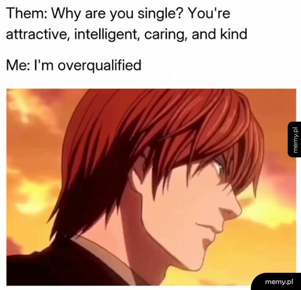 Mężczyzna z anime patrzy zamyślony na tle zachodzącego słońca